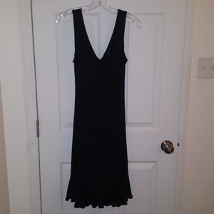 Black ruched petite cocktail dress